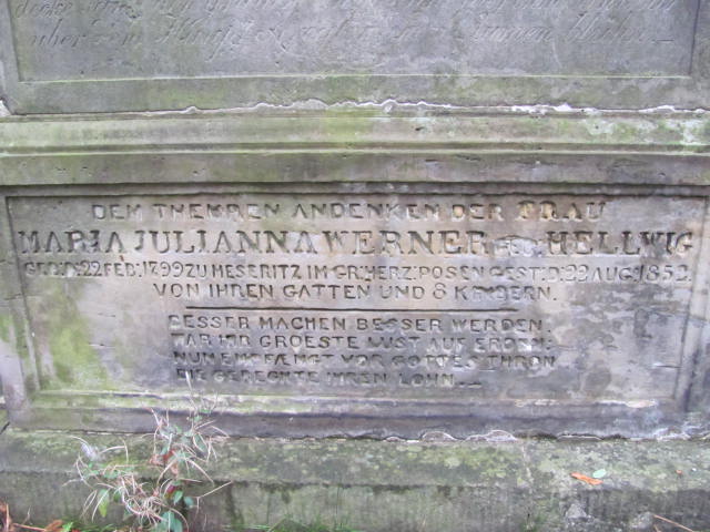 MARIANNA JULIANNA Werner 1799 Warszawa Ewangelicko - Augsburski św. Trójcy - Grobonet - Wyszukiwarka osób pochowanych