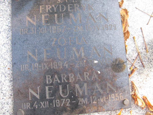 Zofia Neuman 1894 Warszawa Ewangelicko - Augsburski św. Trójcy - Grobonet - Wyszukiwarka osób pochowanych