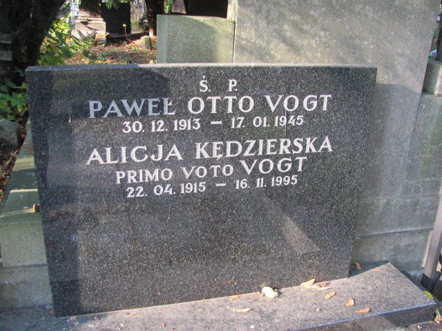Paweł Otto Vogt 1913 Warszawa Ewangelicko - Augsburski św. Trójcy - Grobonet - Wyszukiwarka osób pochowanych