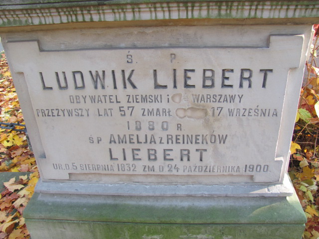 Ludwik Liebert 1822 Warszawa Ewangelicko - Augsburski św. Trójcy - Grobonet - Wyszukiwarka osób pochowanych