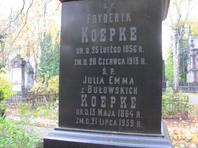 Julia Emma Koepke 1864 Warszawa Ewangelicko - Augsburski św. Trójcy - Grobonet - Wyszukiwarka osób pochowanych