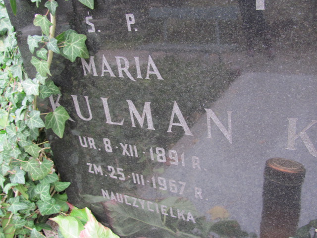 Maria Kulman 1891 Warszawa Ewangelicko - Augsburski św. Trójcy - Grobonet - Wyszukiwarka osób pochowanych