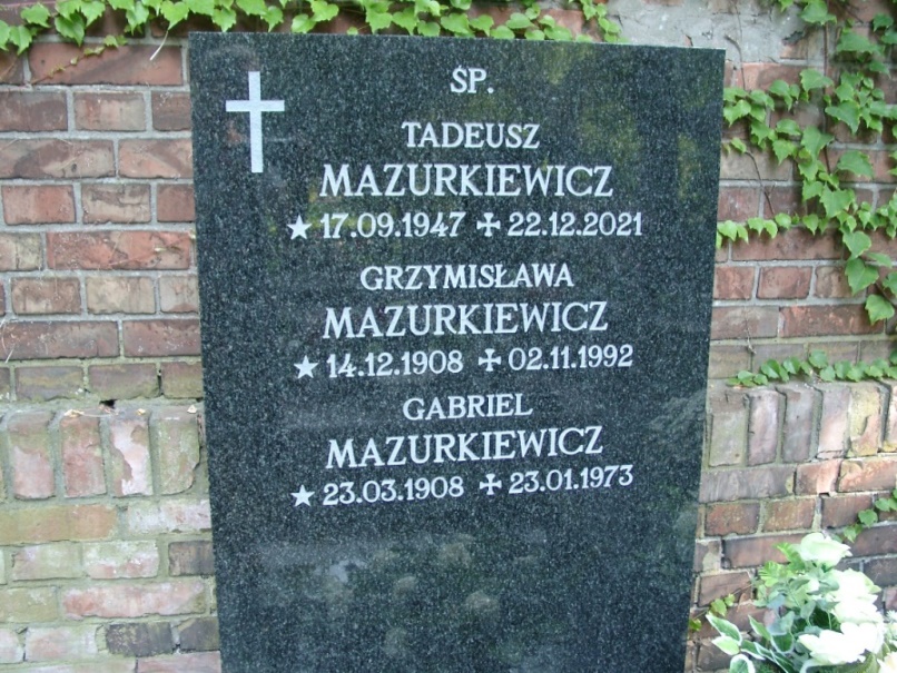 TADEUSZ FRANCISZEK Mazurkiewicz 1947 Warszawa Ewangelicko - Augsburski św. Trójcy - Grobonet - Wyszukiwarka osób pochowanych