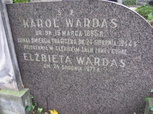 Karol Wardas 1895 Warszawa Ewangelicko - Augsburski św. Trójcy - Grobonet - Wyszukiwarka osób pochowanych