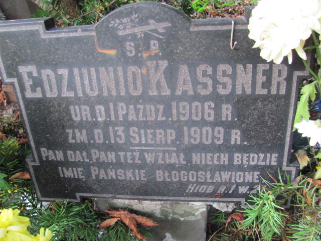 Edward Kassner 1906 Warszawa Ewangelicko - Augsburski św. Trójcy - Grobonet - Wyszukiwarka osób pochowanych