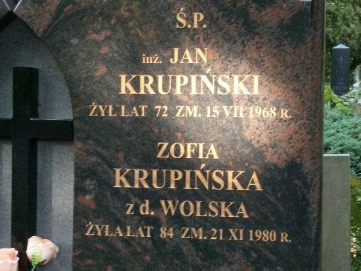 Zofia Krupińska 1896 Warszawa Ewangelicko - Augsburski św. Trójcy - Grobonet - Wyszukiwarka osób pochowanych