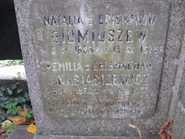 Natalia Giumiuszew 1886 Warszawa Ewangelicko - Augsburski św. Trójcy - Grobonet - Wyszukiwarka osób pochowanych
