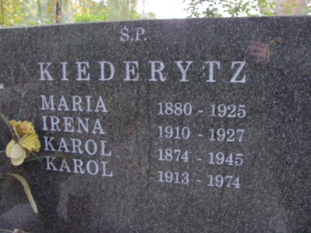 Karol Kiederytz 1913 Warszawa Ewangelicko - Augsburski św. Trójcy - Grobonet - Wyszukiwarka osób pochowanych