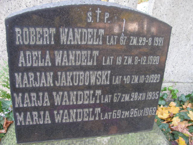 Adela Wandelt Warszawa Ewangelicko - Augsburski św. Trójcy - Grobonet - Wyszukiwarka osób pochowanych